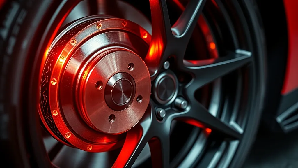 Close-up of a high-performance car brake disc and alloy whee